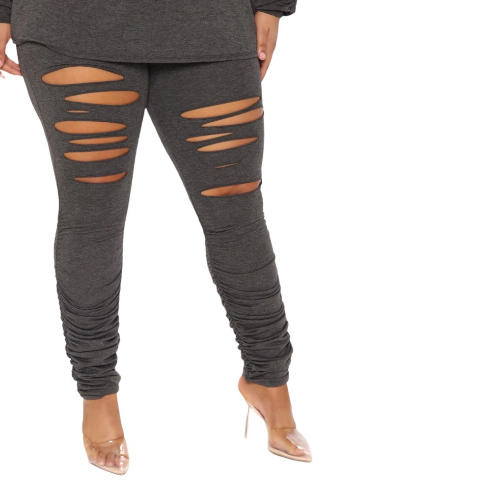 Two Piece Ruched Leggings Set - Picture 3 of 8